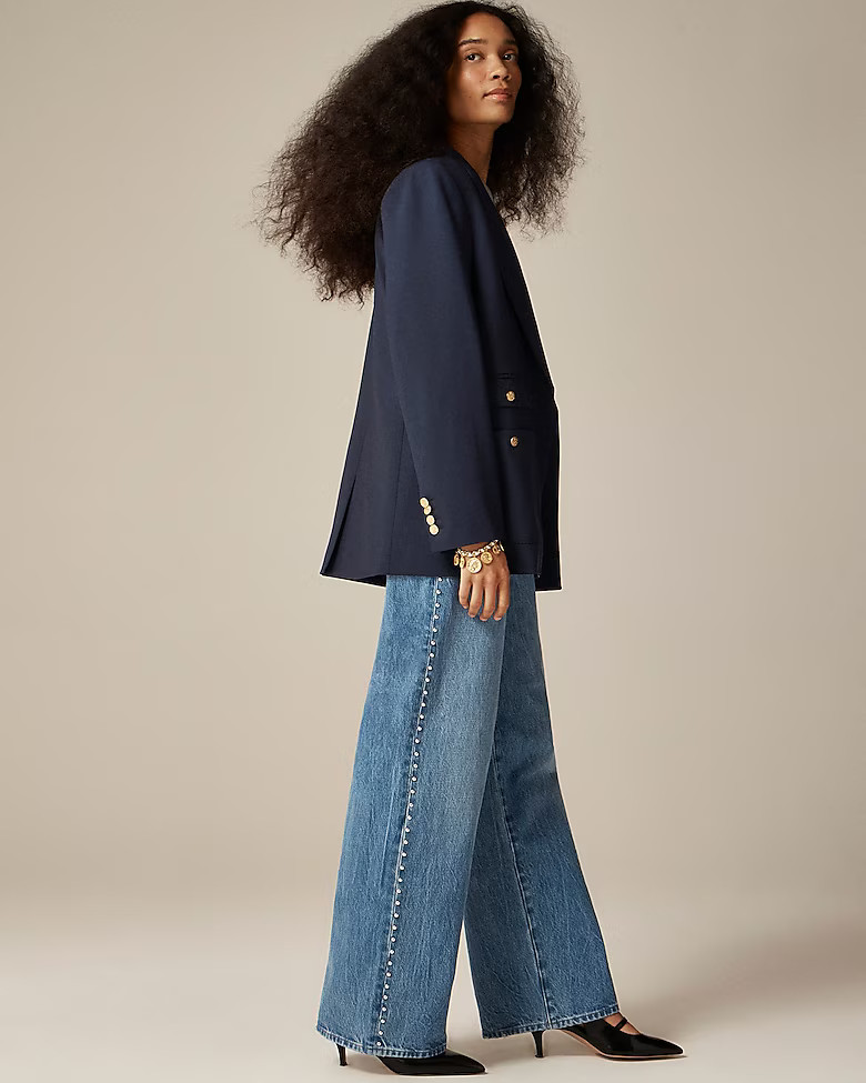 Studded lower-rise wide-leg jean in 1984 rigid | J. Crew US