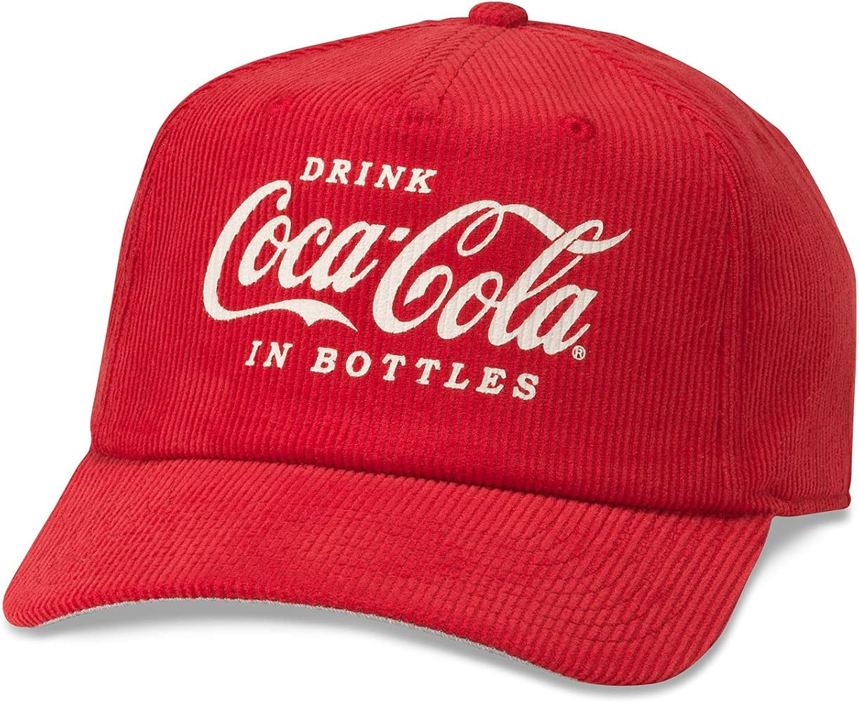 AMERICAN NEEDLE Coca-Cola Drink in Bottles Printed Corduroy Baseball Hat (2009A-COKE-RED) | Amazon (US)