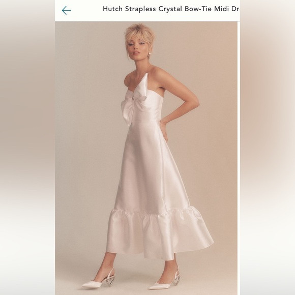 Anthropologie Satin Strapless Maxi with Bow | Poshmark