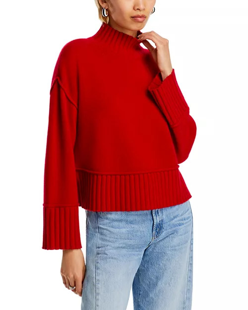 Boxy Mock Neck Cashmere Sweater - Exclusive | Bloomingdale's (US)