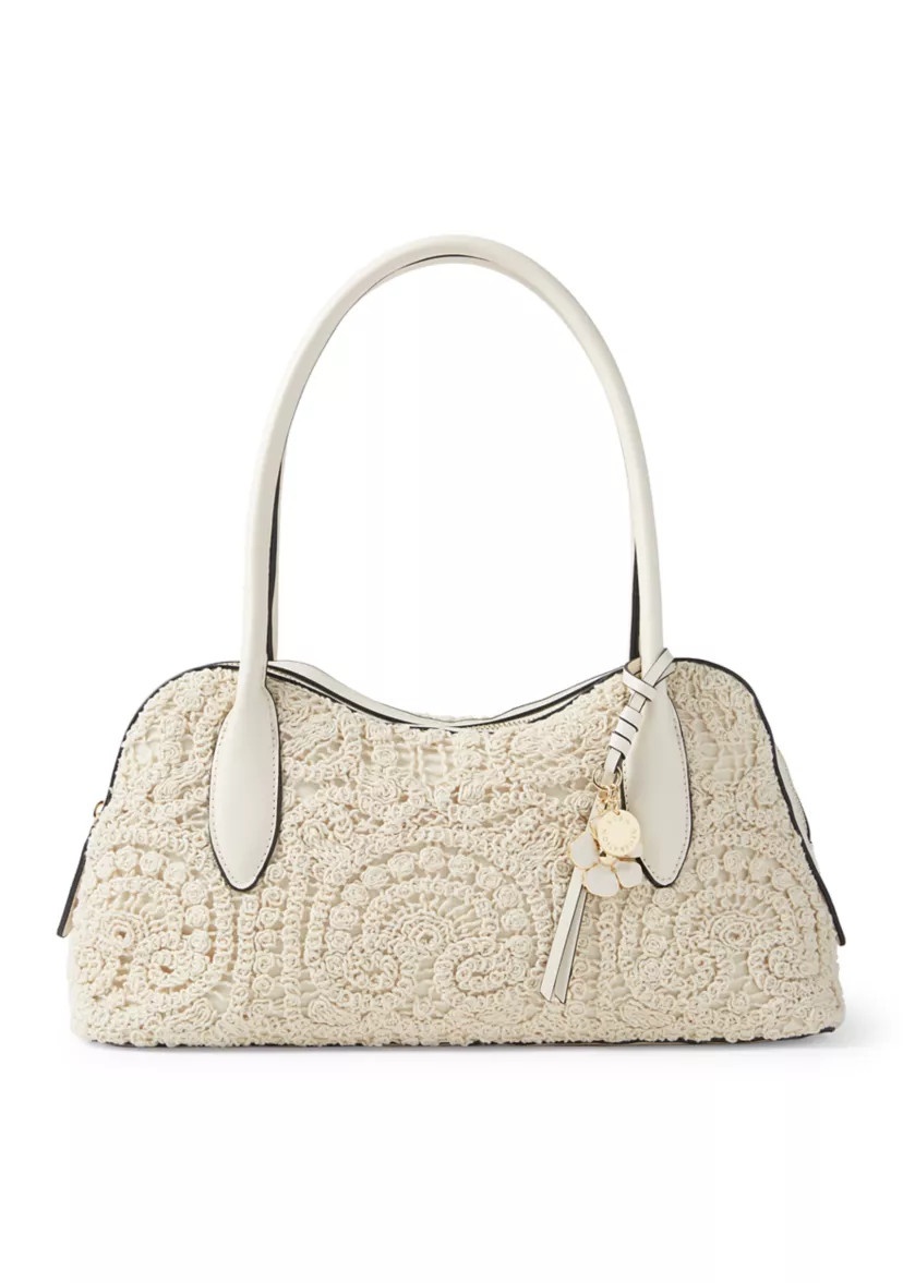 Satchel Bag wth Enamel Flower Hang Off | Belk