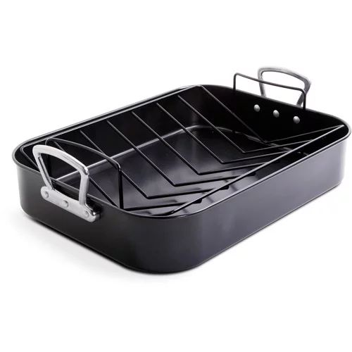 Gibson Home French Roaster 2-Piece Turkey Roaster and V Rack, Black | Walmart (US)