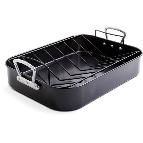 Gibson Home French Roaster 2-Piece Turkey Roaster and V Rack, Black - Walmart.com | Walmart (US)