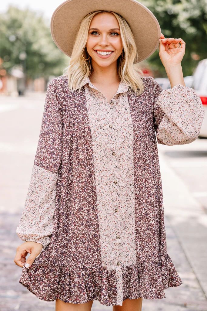 The Good Life Brown Ditsy Floral Dress | The Mint Julep Boutique