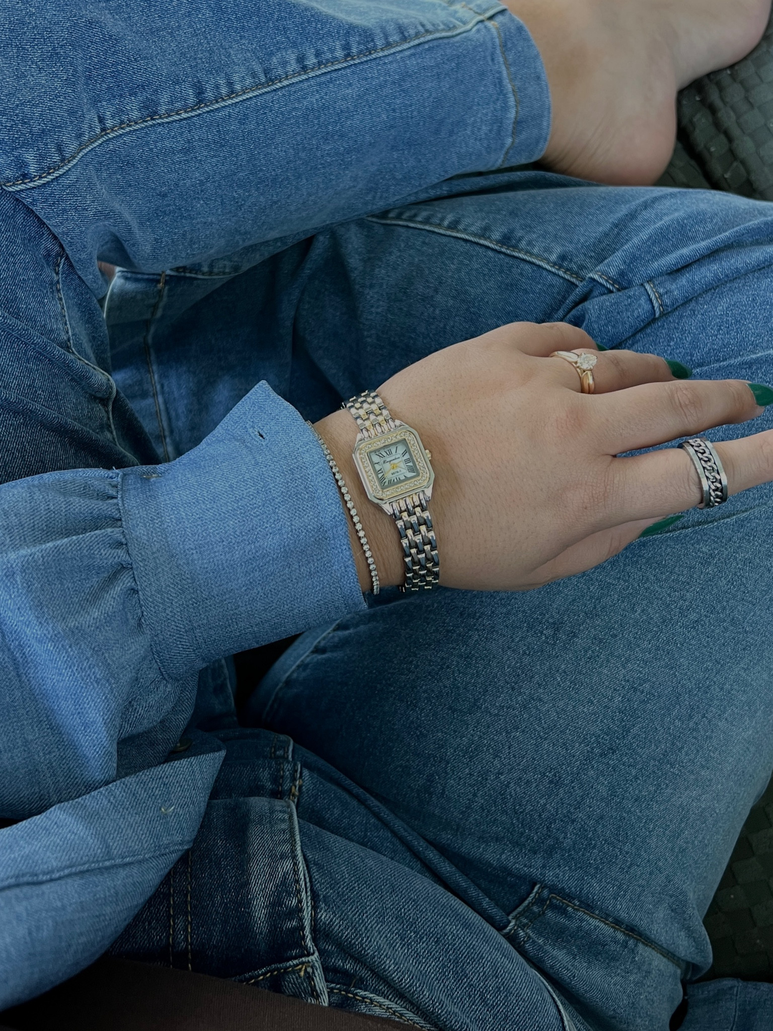 Cartier dupe watch tennis bracelet silver ring accessories 

#LTKMidsize #LTKFindsUnder100 #LTKStyleTip