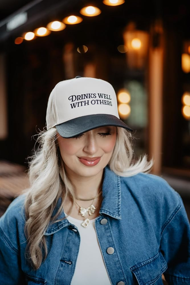 KATYDID Drinks Well with Others Vintage Hat - Two-Toned Trucker Hat - Embroidered Vintage Basebal... | Amazon (US)