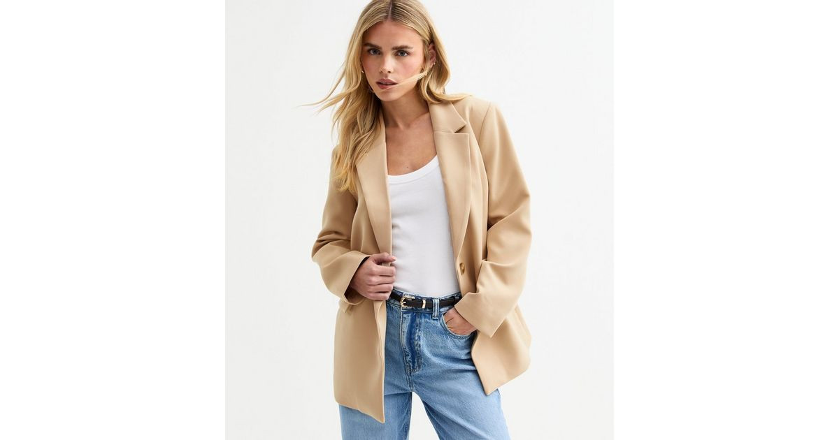 Petite Camel Longline Blazer | New Look | New Look (UK)