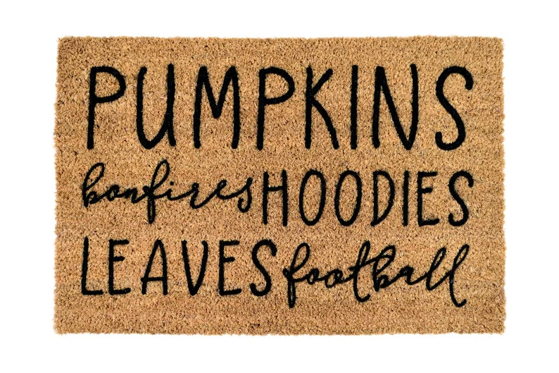 Fall Welcome Mat  Pumpkins Bonfires Hoodies Leaves Football | Etsy | Etsy (US)