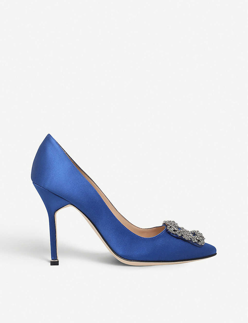 Hangisi 105 buckle-embellished satin courts | Selfridges