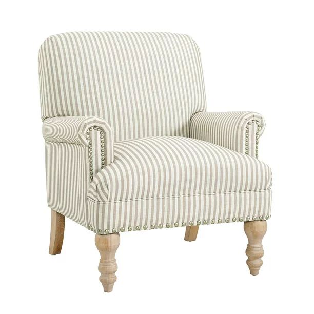 Dorel Living Jaya Accent Chair, Living Room Armchairs, Beige Stripe | Walmart (US)