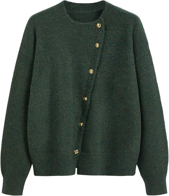 CIDER Womens Knit Cardigan Trendy Crew Neck Button Down Long Sleeve Cozy Fall Fashion Sweater Loo... | Amazon (US)