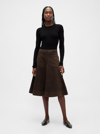 Denim Tulip Midi Skirt | Gap (US)