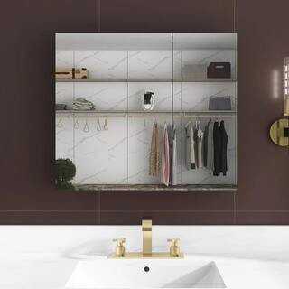 30 in. W x 26 in. H Rectangular Aluminum Medicine Cabinet with Mirror | The Home Depot