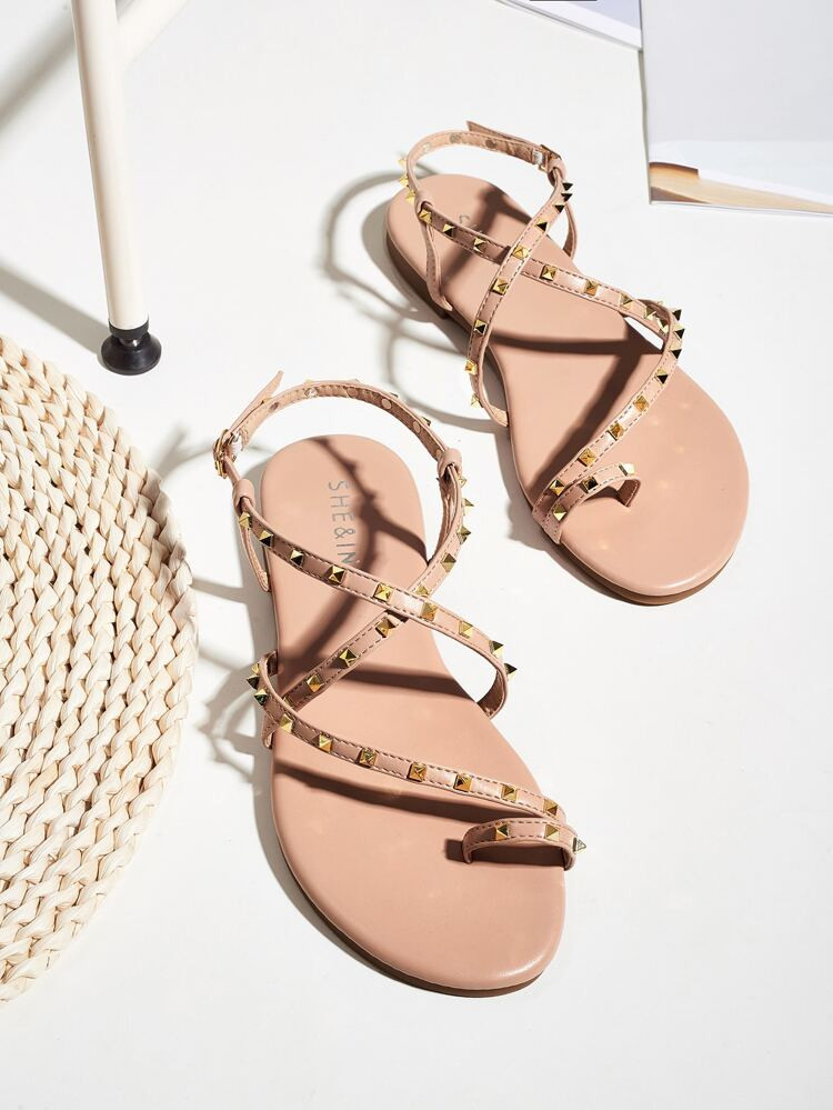 Studded Decor Toe Post Sandals | SHEIN