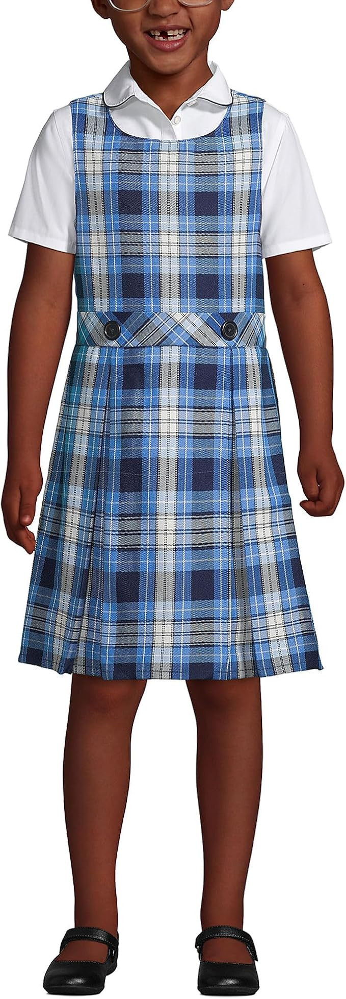 Lands' End Girls Uniform Plaid Jumper | Amazon (US)