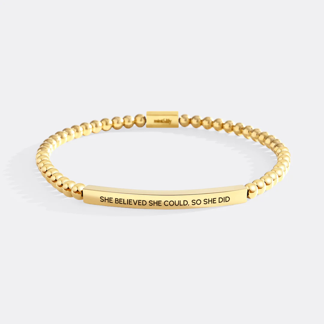 She Believed She Could, So She Did Beaded Inspire Bracelet | Mint & Lily