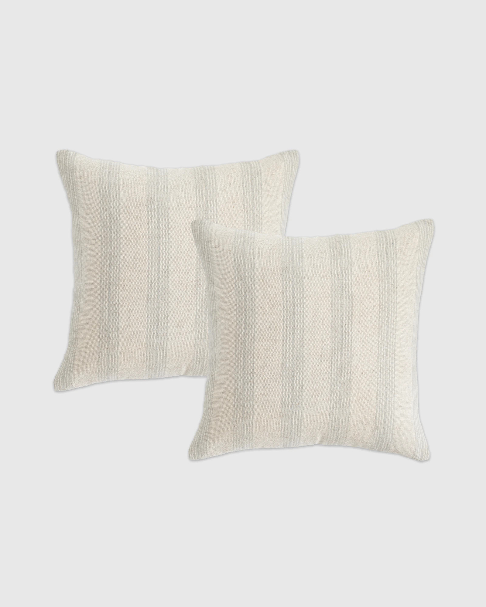 Quince | Neutral Stripe Pillow Cover Set of 2 in Natural, Size 20x20, Cotton | Quince