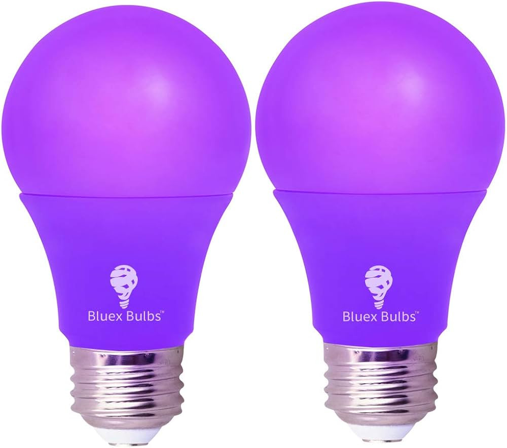 BlueX Bulbs 2 Pack LED A19 Purple Light Bulb - 9W (60Watt Equivalent) - E26 Base LED Bulb, Party ... | Amazon (US)