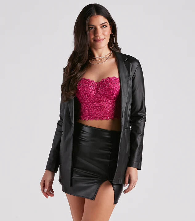 Perfectly Sleek Faux Leather Blazer | Windsor Stores