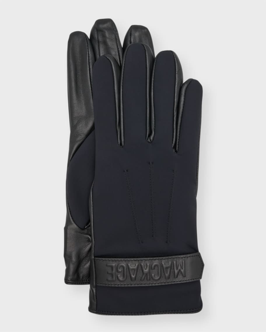 Mackage Men's Leather and Fleece Driving Gloves | Neiman Marcus