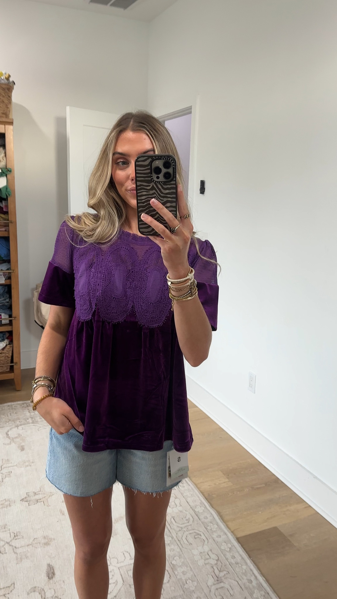 Amazon size small Gozoloma Women's Velvet Lace Blouse Casual Round Neck Short Sleeve Flared Swing Top Elegant Loose Intricate Back Design

#LTKootd #LTKWorkwear #LTKSaleAlert