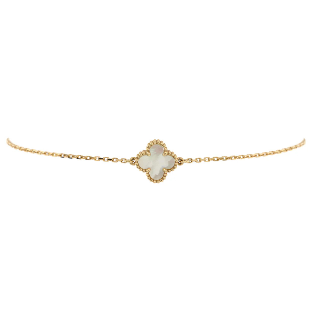 Sweet Alhambra Bracelet 18K Yellow Gold and Mother of Pearl | Rebag