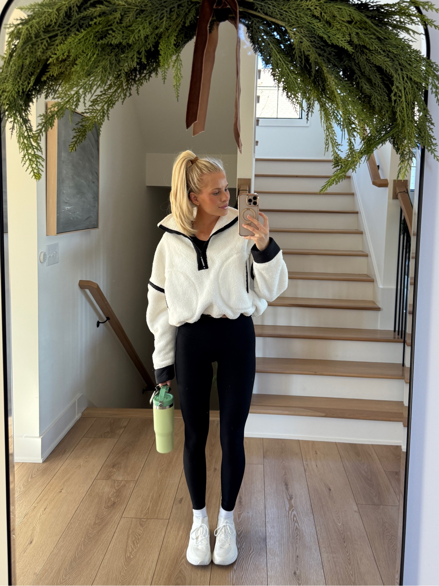 Workout outfit! Size small in fleece, size 4 in leggings. True size in shoes.
#kathleenpost #workoutoutfit #activewear

#LTKActive #LTKFitness #LTKStyleTip