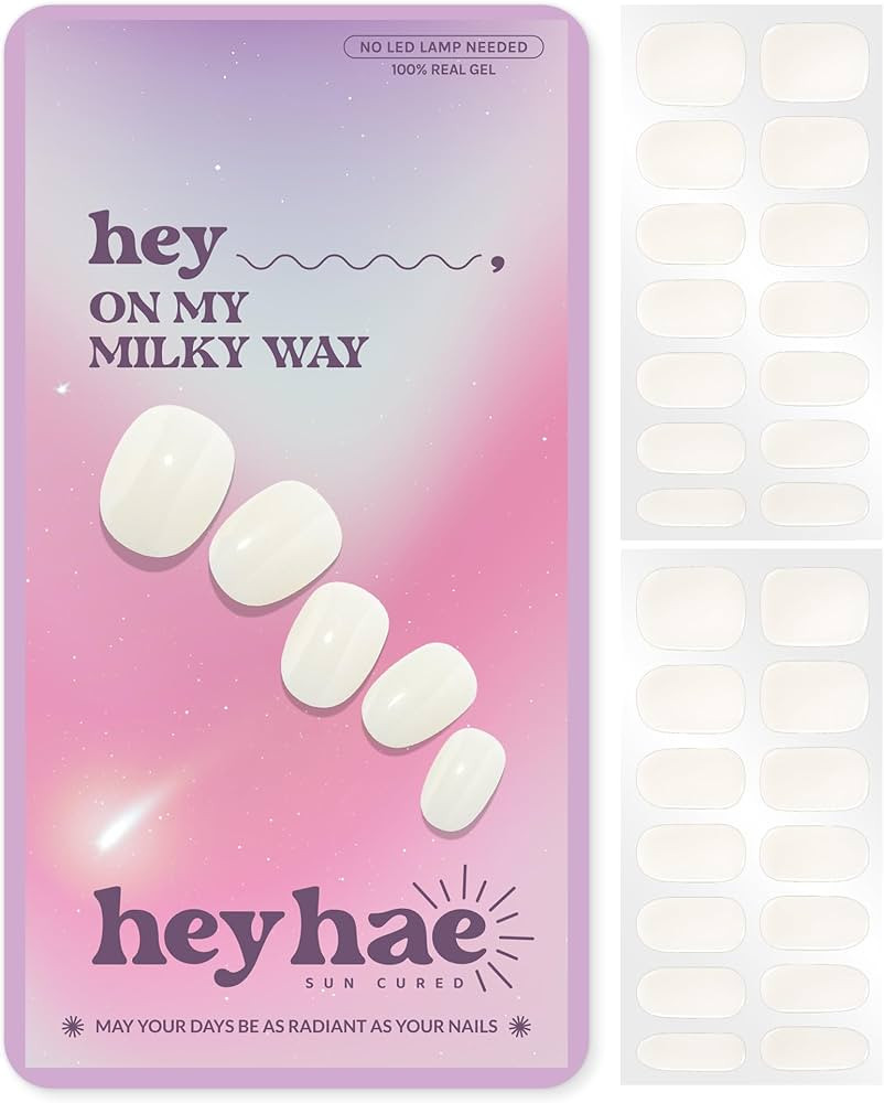 Heyhae Semi Cured Gel Nail Strips | No LED Lamp Needed | White, Jelly | Easy Apply & Remove, Salo... | Amazon (US)