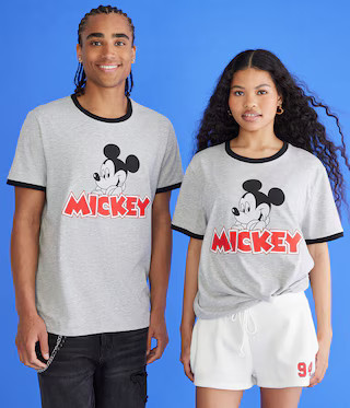 Mickey & Friends | Aero Mickey Mouse Relaxed Ringer Graphic Tee | Aeropostale