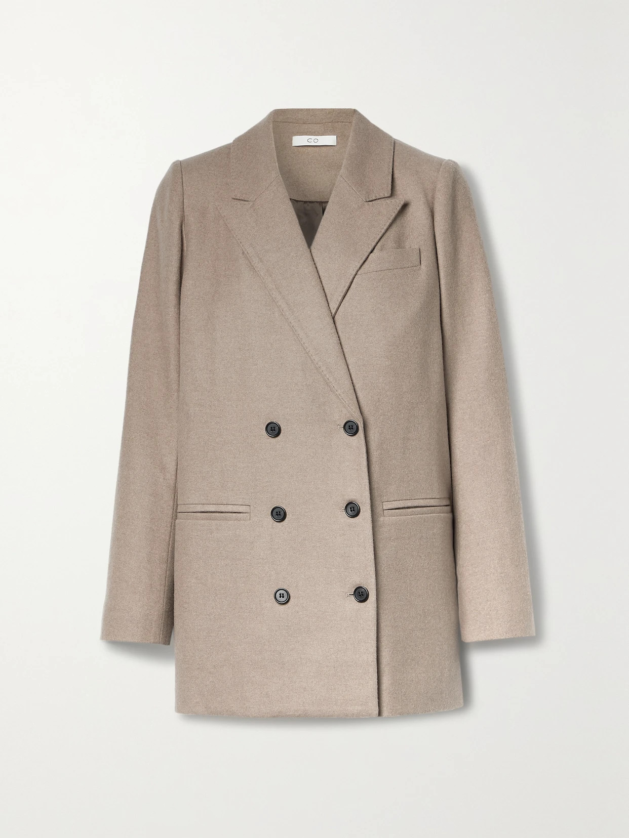 Co - Double-breasted Wool And Cashmere-blend Blazer - Taupe | NET-A-PORTER (UK & EU)