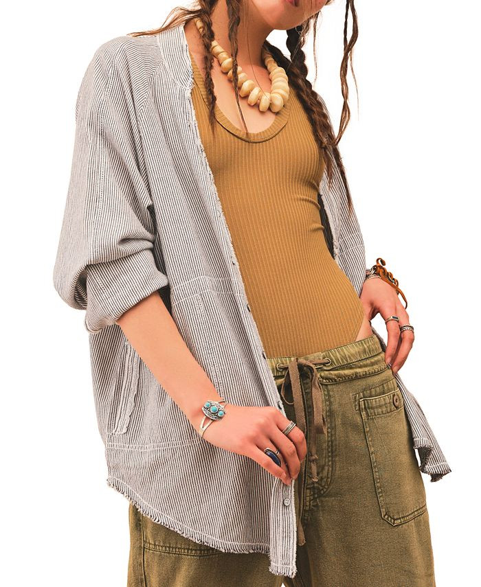 Summer Daydream Striped Cotton Button-Front Top | Macys (US)