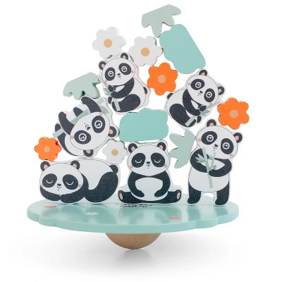 SARO Slow Life Panda Balance Game - 18 Piece Wooden Stacking Toy for Kids & Families, Develops Fine Motor Skills & Coordination | Target