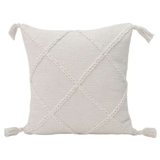allen + roth 20-in x 20-in Off-white Indoor Decorative Pillow | Lowe's