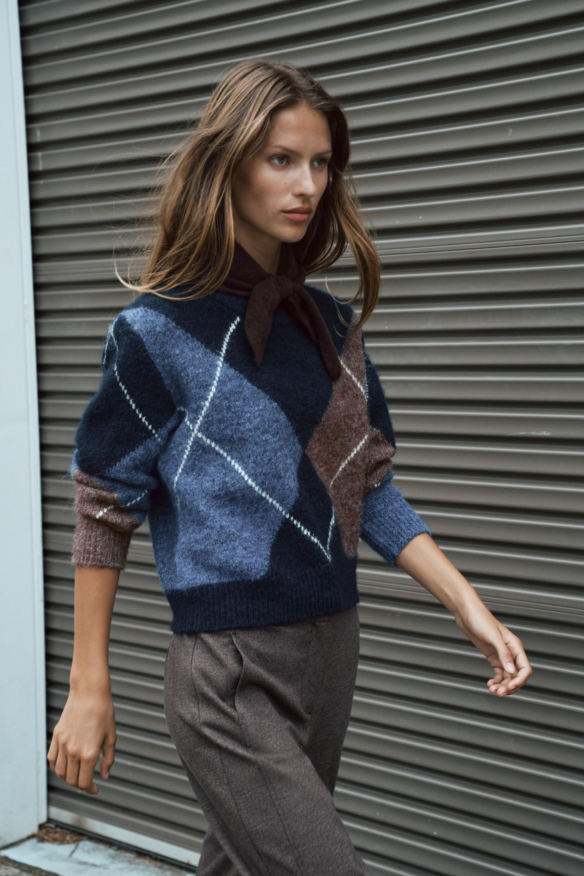 ARGYLE KNIT JUMPER | Zara US