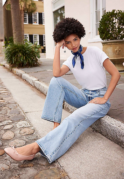 edgely™ Curvy High Rise Relaxed Boyfriend Wide Leg Jean | Maurices