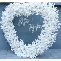 White Heart Shape Floral Arch|Flower Wedding Backdrop Arrangement | Etsy (US)