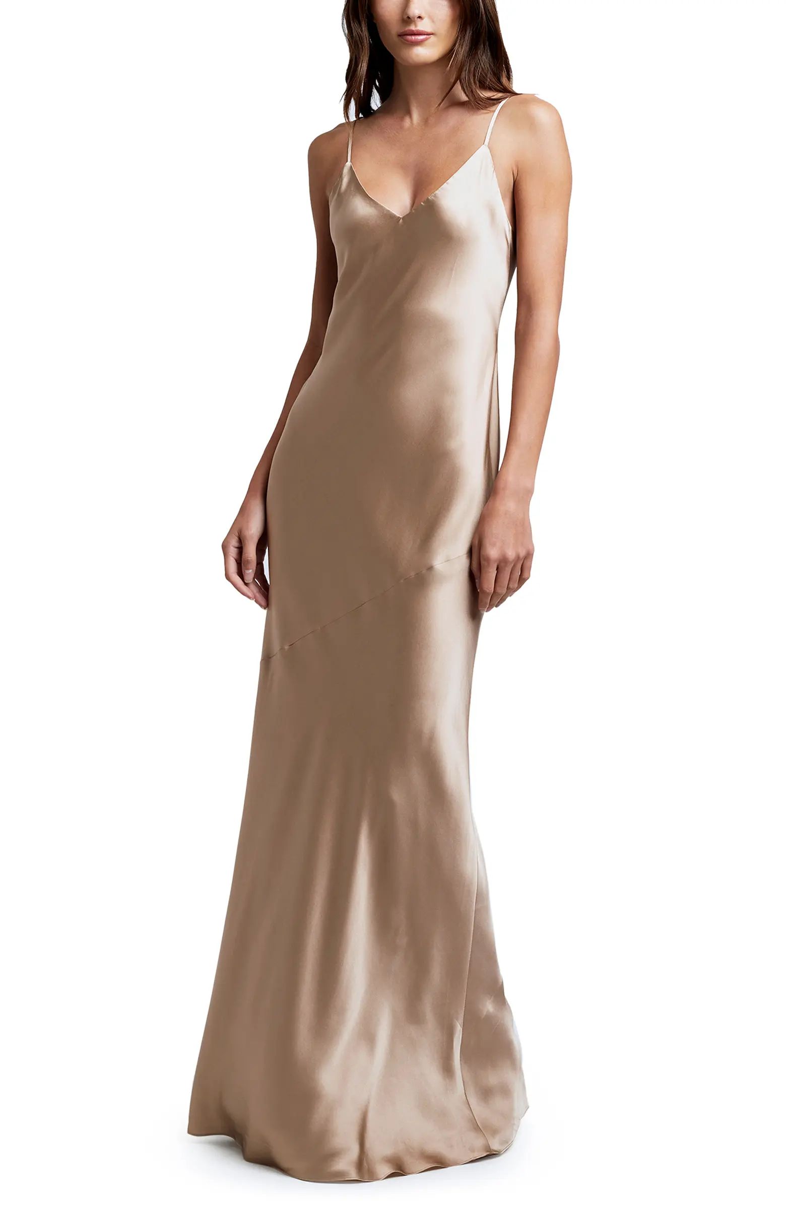 L'AGENCE Serita Silk Charmeuse Maxi Slipdress | Nordstrom | Nordstrom