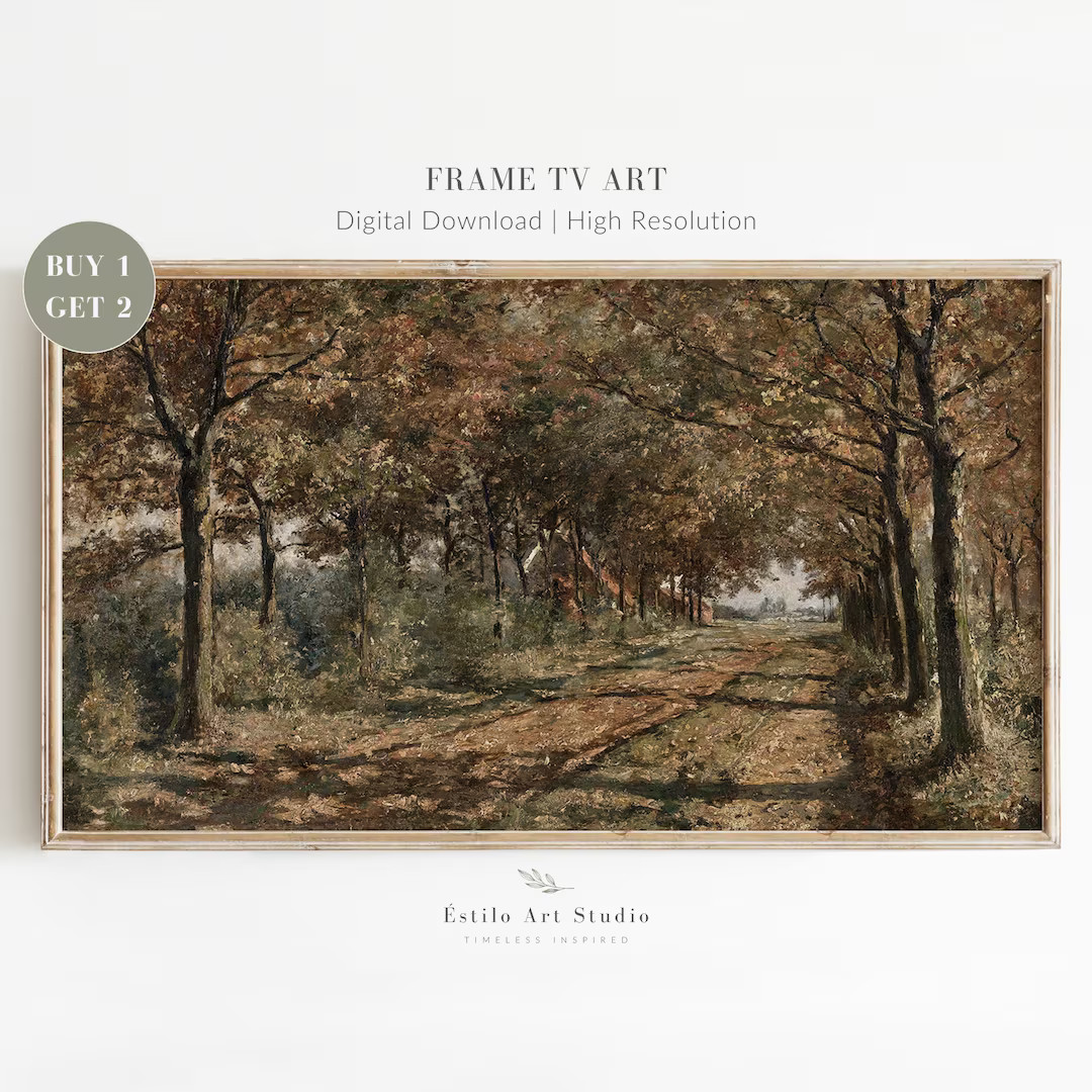 Frame TV Vintage Fall Forest Painting, Autumn Neutral Tones Cottagecore Modern Farmhouse Decor fo... | Etsy (US)