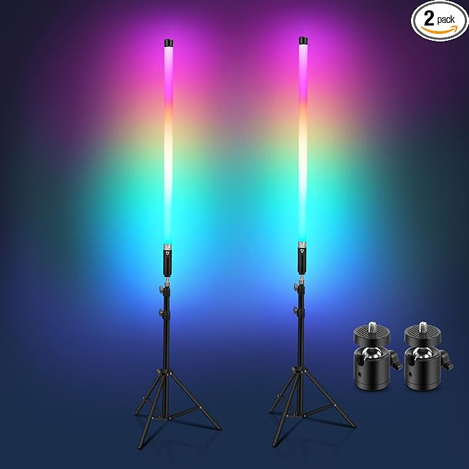 2Pack APP Control LED Tube Light with RGB Vivid Color, Rechargeable and Handheld Camera Light for... | Amazon (US)