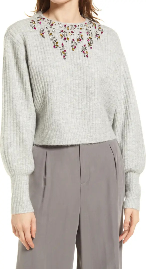 Open Edit Embellished Sweater | Nordstrom | Nordstrom