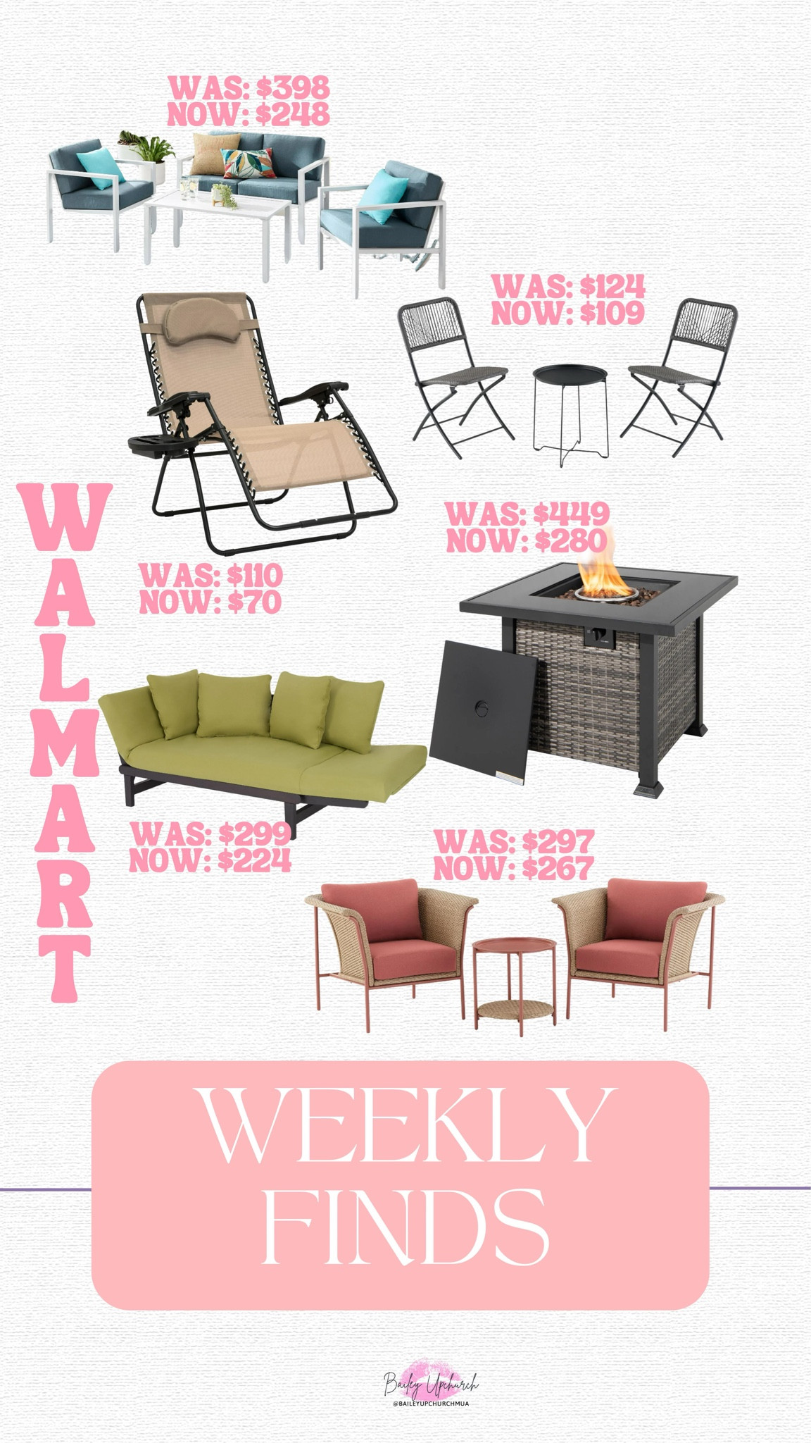 Weekly Walmart Wednesday finds!! Lots of great patio price drops for Fourth of July!