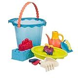 B. Toys – Shore Thing – Large Beach Playset – Large Bucket Set (Sea Blue) with 11 Funky Sand Toys fo | Amazon (US)