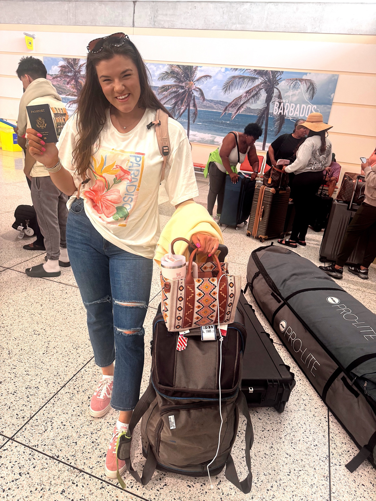 Made it to Barbados!! Lovin this top for a comfy travel fit for vacay!🌺 #beach #vacay #travel #paradise #petal&pup #tshirt

#LTKTravel #LTKSwim