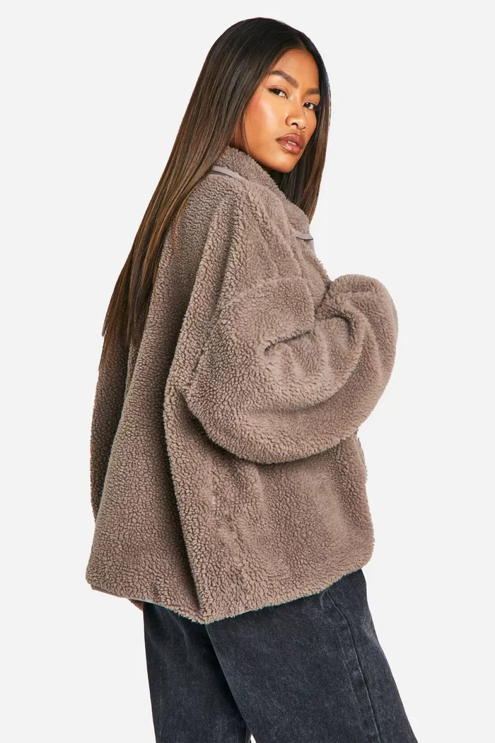 Boxy Teddy Jacket | boohoo (US & Canada)