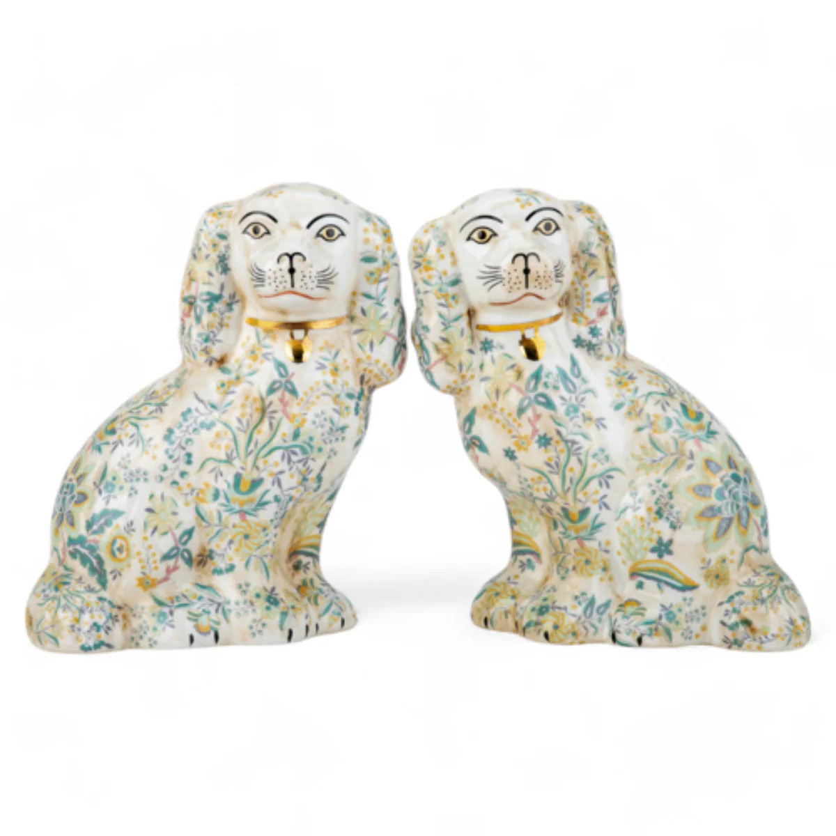 Floral Staffordshire Dogs | Caitlin Wilson Design