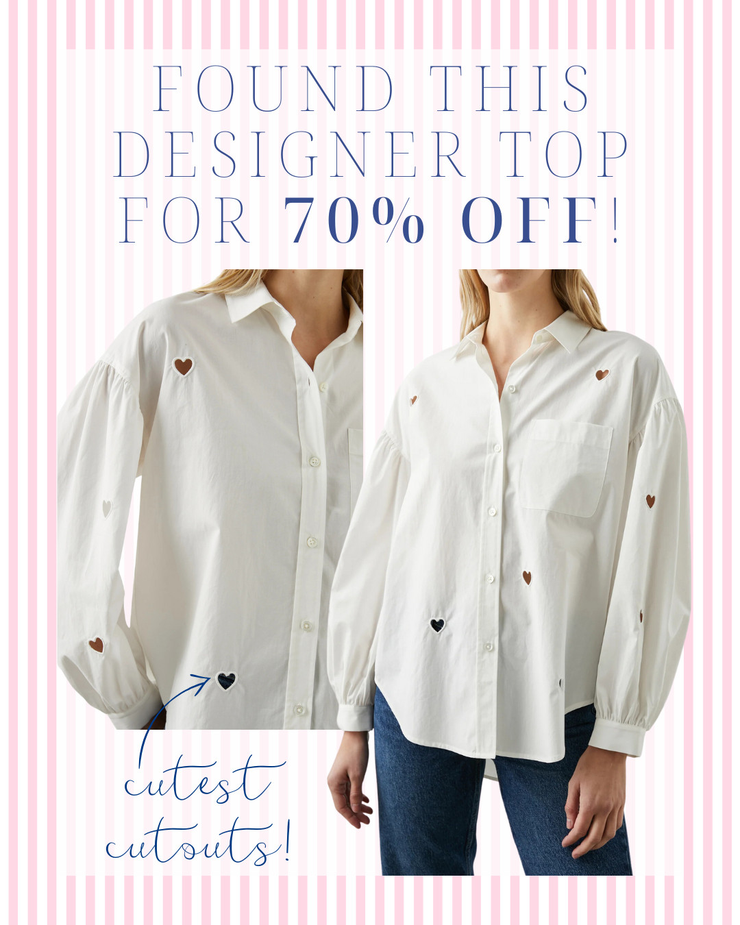 Valentine's Day outfit! White heart shirt, white heart blouse, white heart button-up shirt, classic style, preppy style, Valentine's Day style 

 #LTKSaleAlert #LTKFindsUnder100 #LTKStyleTip