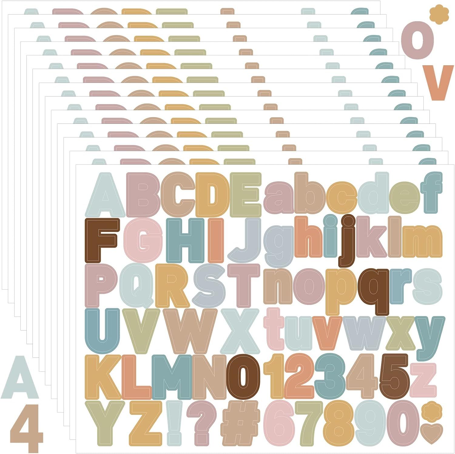 Kosiz 30 Sheets 2010 Pcs Colorful Alphabet Letter Stickers 1 Inch Self Adhesive Letter Number Sti... | Amazon (US)