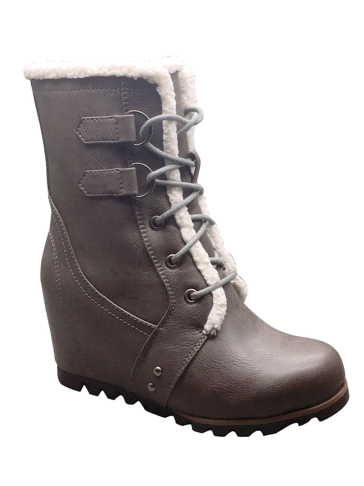 Time and Tru - Womens Time and Tru Wedge Winter Boot - Walmart.com | Walmart (US)