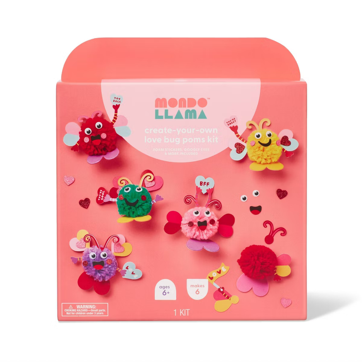 Valentine's Craft Love Bug Poms Kit - Mondo Llama™ | Target
