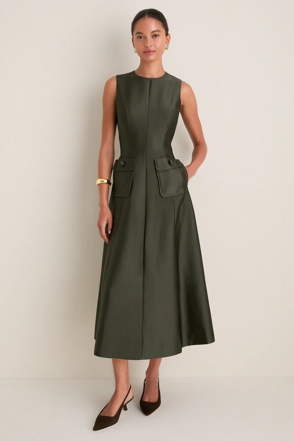 Evergreen Dupioni Helene Dress | Tuckernuck (US)